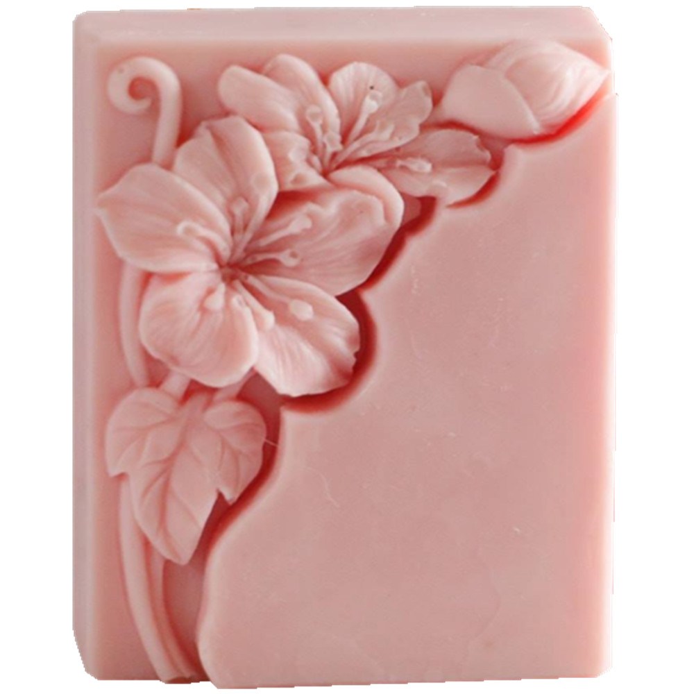 Soap Making Cold Process - Pretty Floral Soap Mold Rectangle Blossom