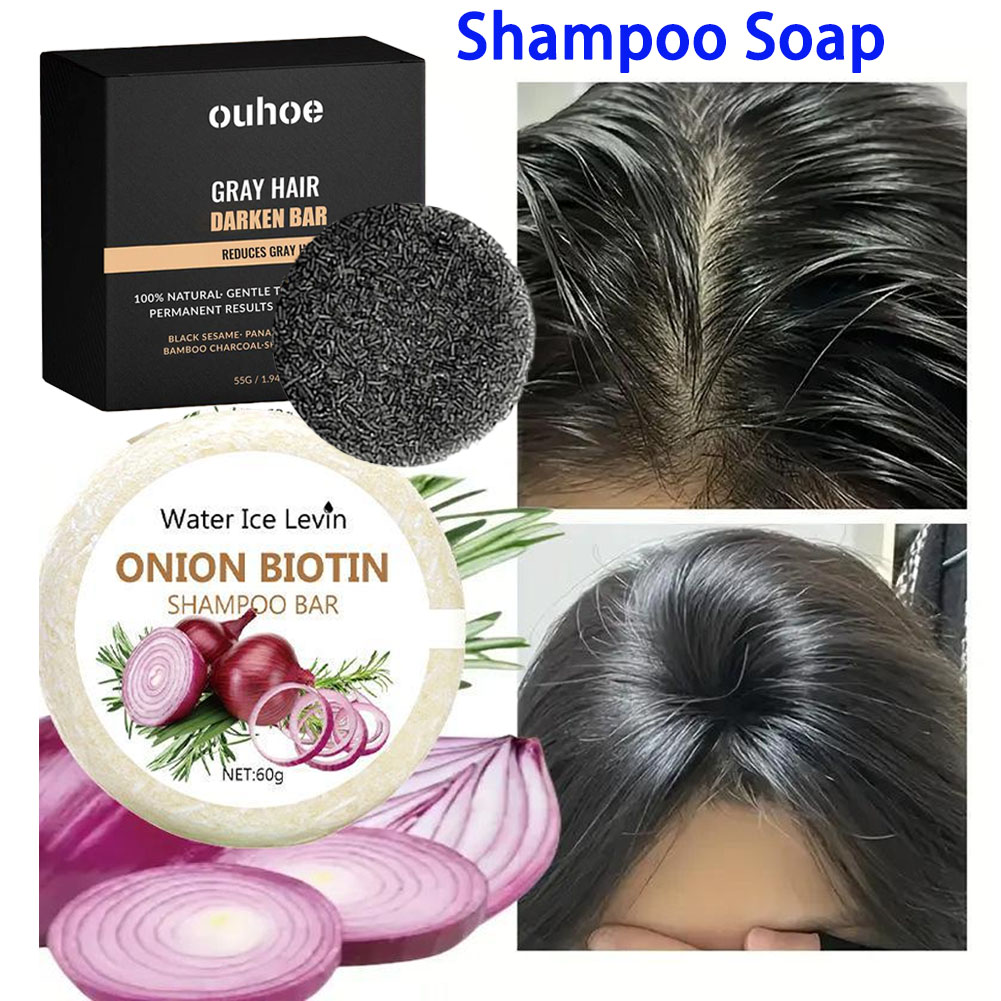 Castor Oil Soap - 55g/60g Onion Rosemary Shampoo Soap, Handmade