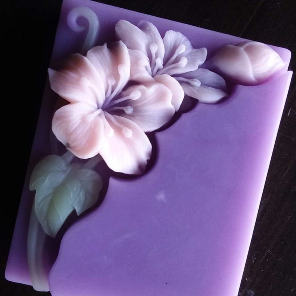 Pretty Floral Soap Mold Rectan - Soap Making Cold Process 评论和价格