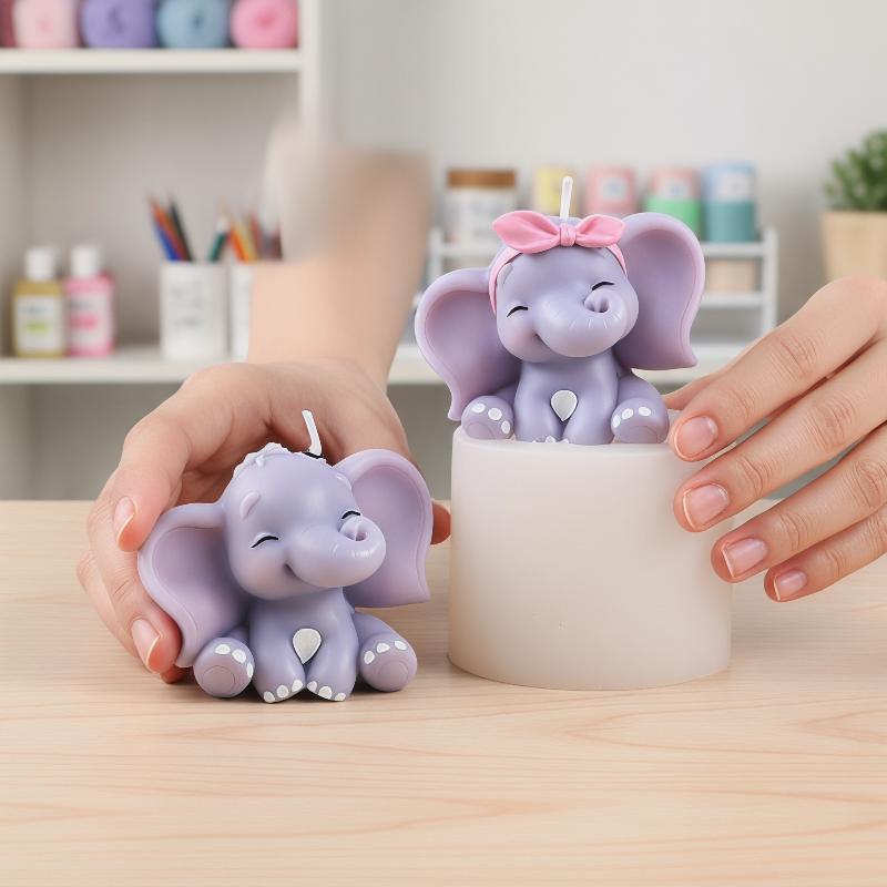 Cute 3D Elephant Silicone Cand - Soap Making Handmade 评论和价格