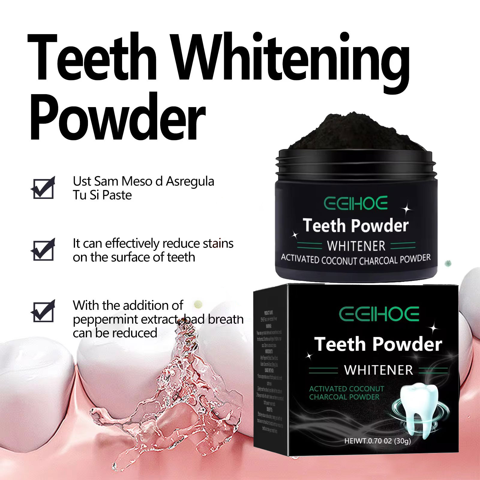 EELHOE Charcoal Powder for Tee - Activated Charcoal Powder 评论和价格