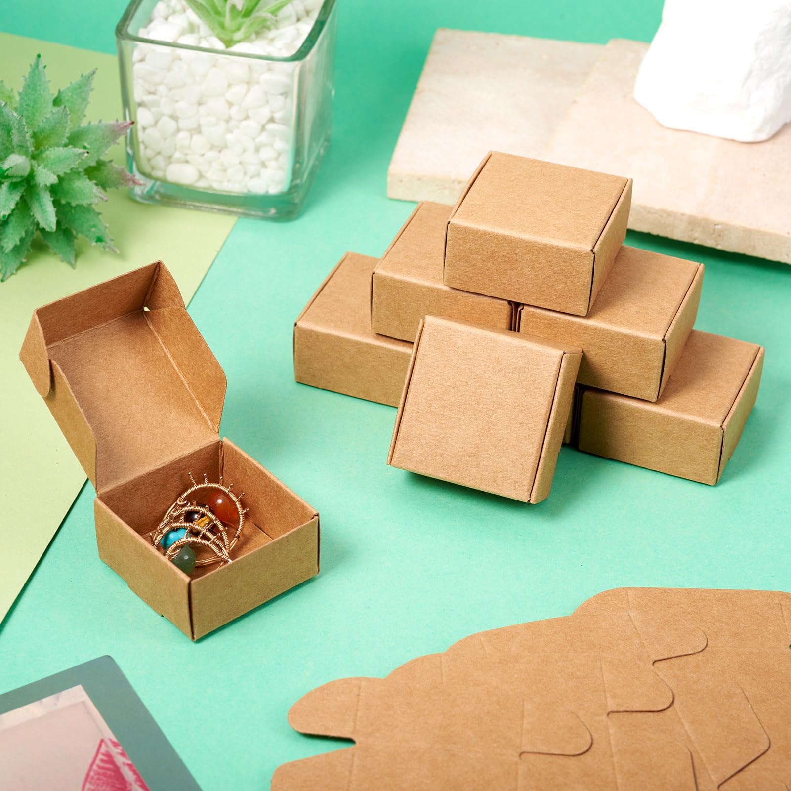50PCS Kraft Paper Gift Boxes M - Kraft Soap Label 评论和价格