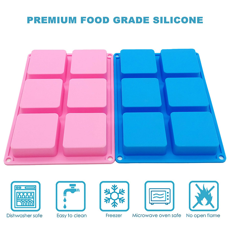 Square Soap Molds 6-Cavity Non - Soap Making Kit 评论和价格