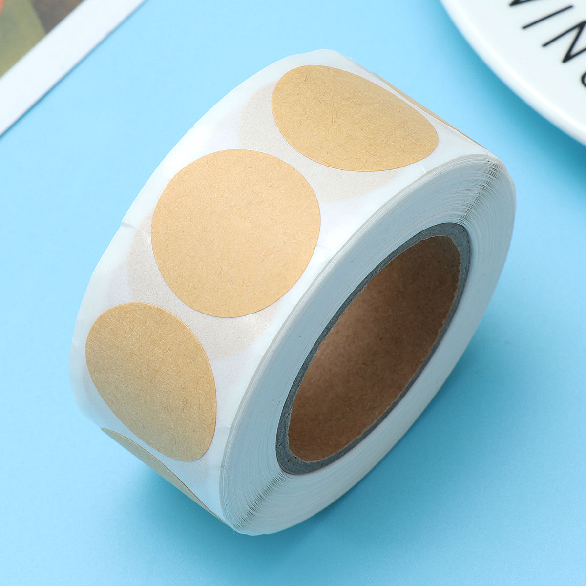500Pcs Kraft Paper Round Seali - Kraft Soap Label 评论和价格