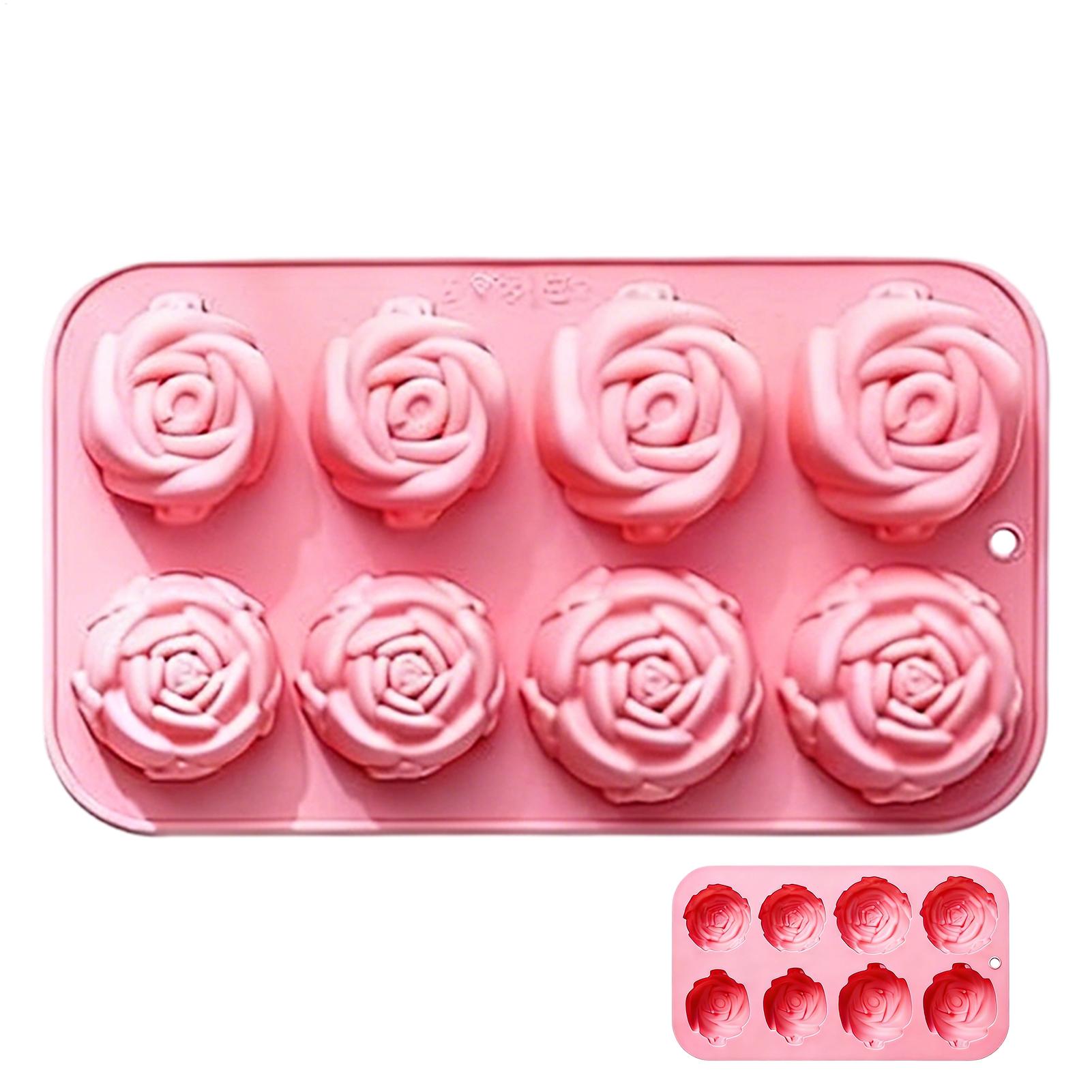 8 Holes Rose Flower Silicone M - Soap Making Tools 评论和价格
