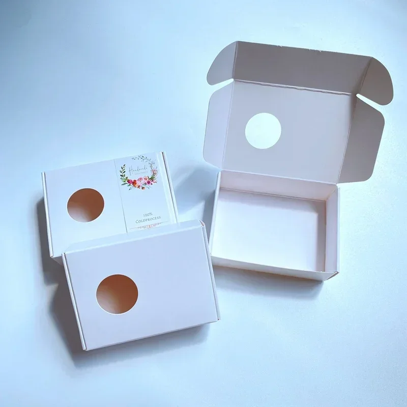 50pcs Kraft Box with Round Win - Kraft Soap Label 评论和价格