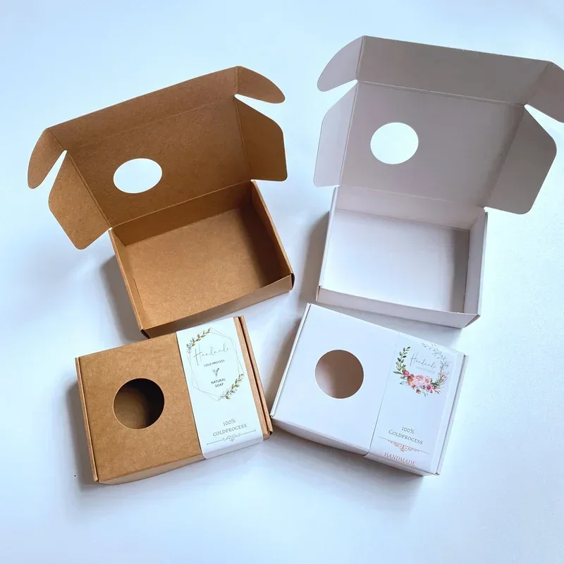 50pcs Kraft Box with Round Win - Kraft Soap Label 评论和价格