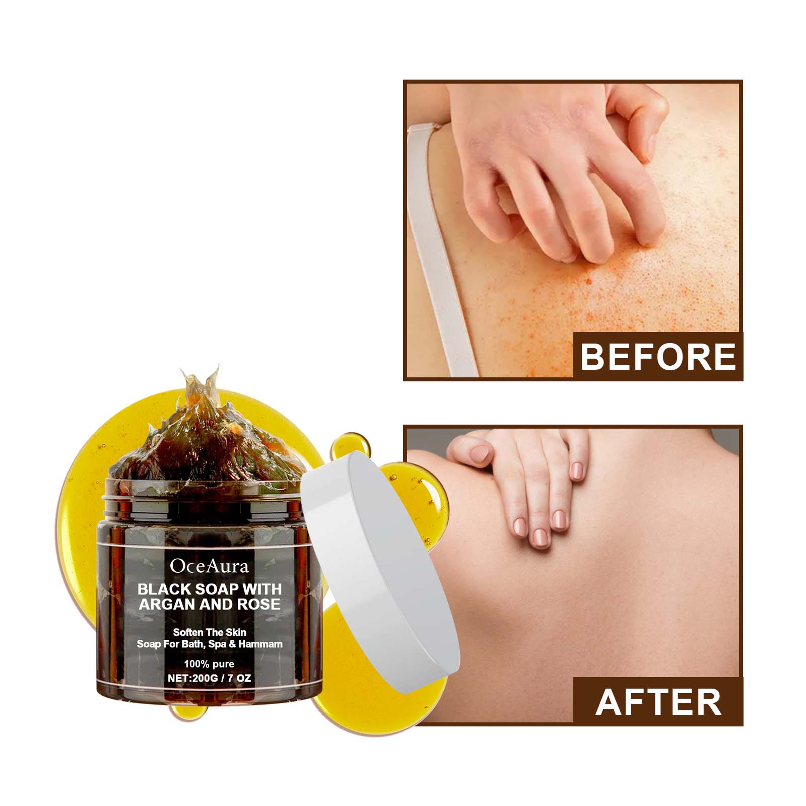 OCEAURA Black Soap With Argan  - Castor Oil Soap 评论和价格